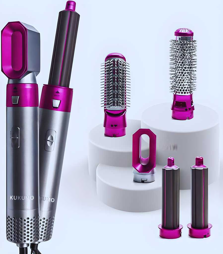 💁‍♀️ 5 in 1 Multifunctional Hair Dryer Styling Tool – Hot Air Brush, Curler, Volumizer & Comb | Automatic Suction |