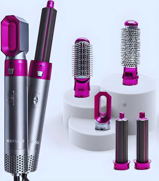 💁‍♀️ 5 in 1 Multifunctional Hair Dryer Styling Tool – Hot Air Brush, Curler, Volumizer & Comb | Automatic Suction |