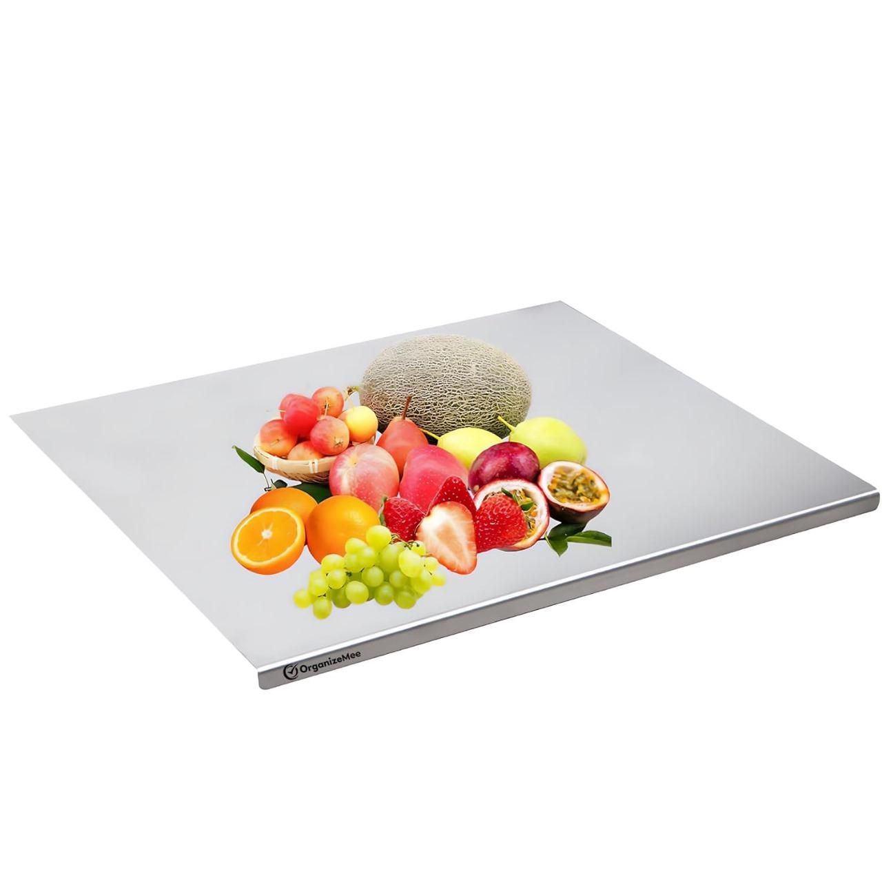 🔪 Stainless Steel Chopping Board – Heavy-Duty, Rust-Free, Hygienic & Non-Porous | Built-In Groove