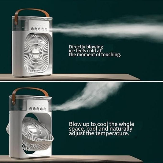 3-in-1 Mini Mist Fan | Portable USB Air Cooler + Humidifier for Home & Travel
