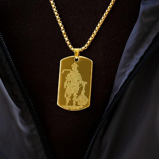 🙏 Golden Hanuman Chalisa Pendant with Chain for Men – Gold Plated | Religious Jewelry | Stylish & Spiritual