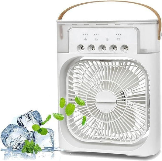 3-in-1 Mini Mist Fan | Portable USB Air Cooler + Humidifier for Home & Travel
