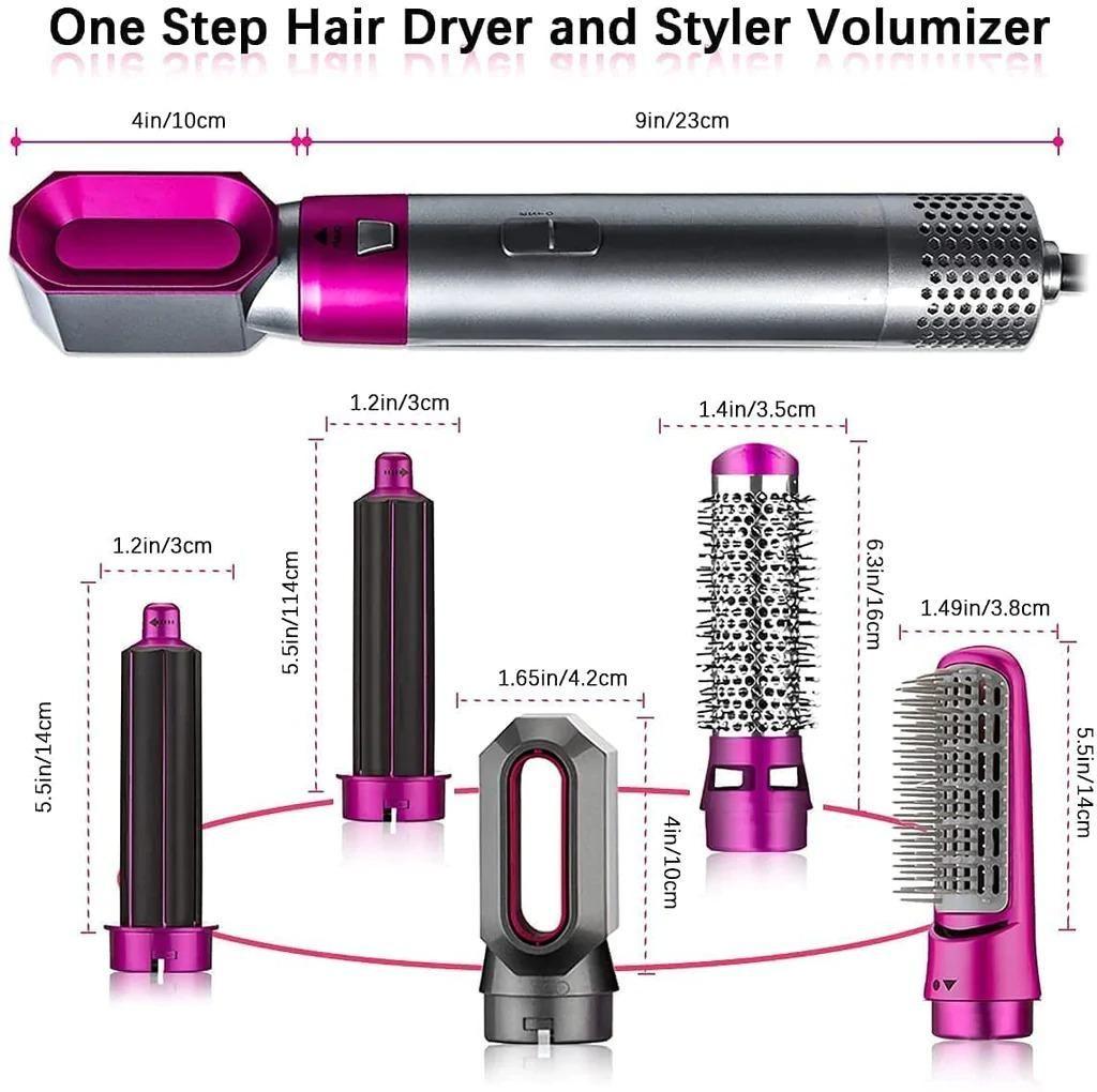 💁‍♀️ 5 in 1 Multifunctional Hair Dryer Styling Tool – Hot Air Brush, Curler, Volumizer & Comb | Automatic Suction |