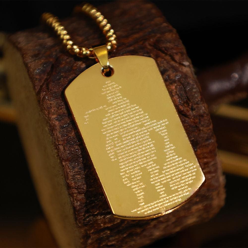 🙏 Golden Hanuman Chalisa Pendant with Chain for Men – Gold Plated | Religious Jewelry | Stylish & Spiritual