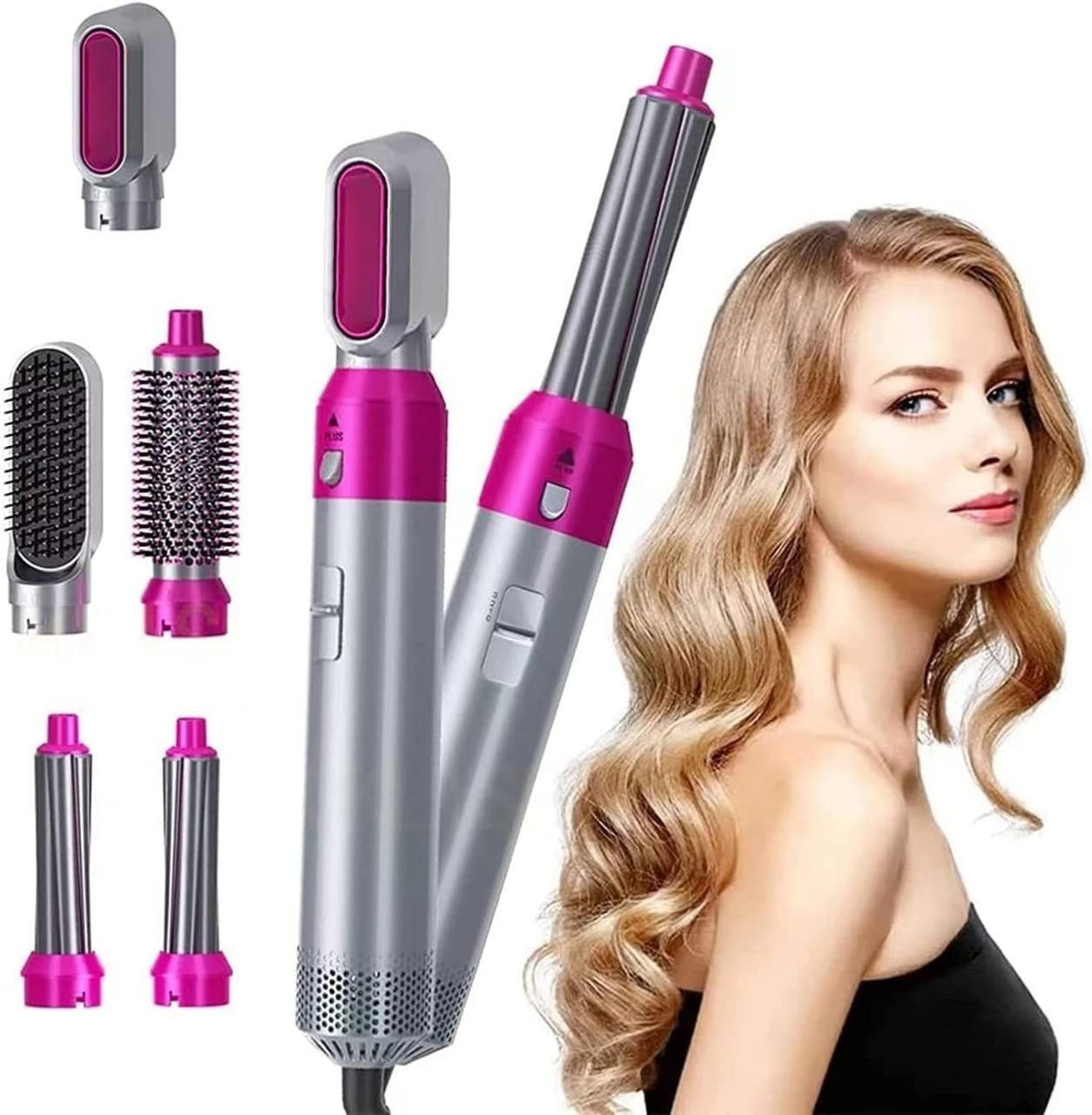 💁‍♀️ 5 in 1 Multifunctional Hair Dryer Styling Tool – Hot Air Brush, Curler, Volumizer & Comb | Automatic Suction |