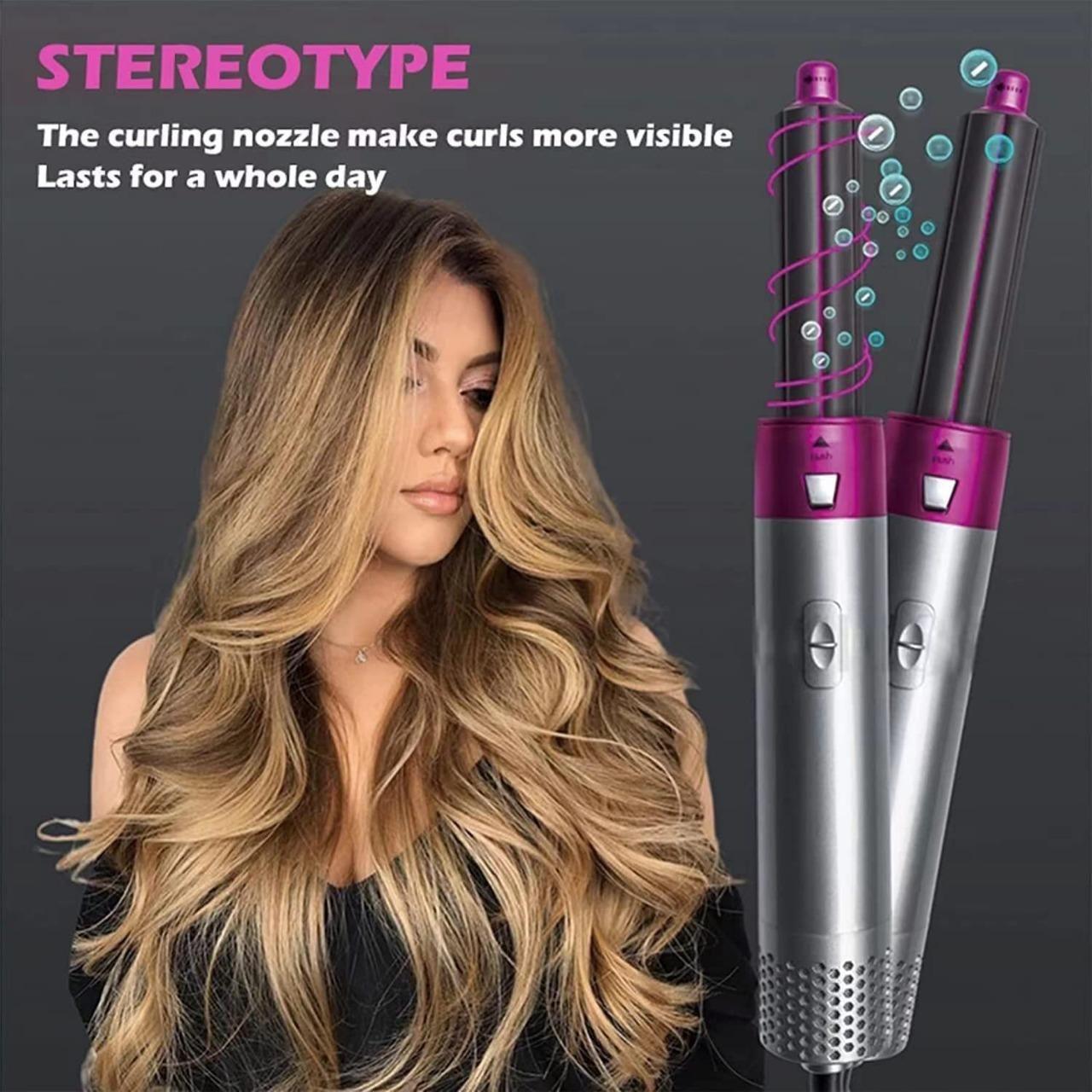 💁‍♀️ 5 in 1 Multifunctional Hair Dryer Styling Tool – Hot Air Brush, Curler, Volumizer & Comb | Automatic Suction |