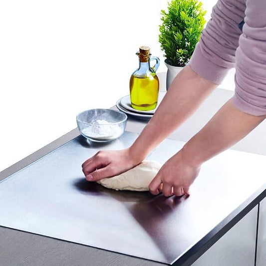 🔪 Stainless Steel Chopping Board – Heavy-Duty, Rust-Free, Hygienic & Non-Porous | Built-In Groove